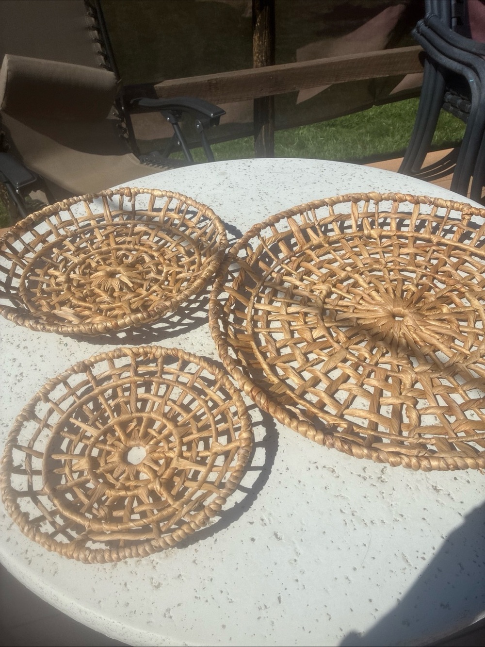 Woven Rattan Decorative Basket Set - Natural Tan